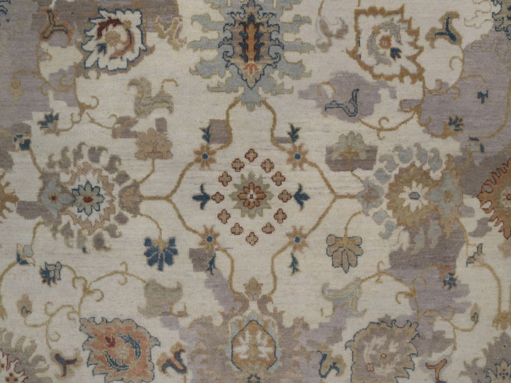 7'10" x 10'1" New Hand Knotted Ivory Wool Rectangle Oriental Rug - MOA10292363