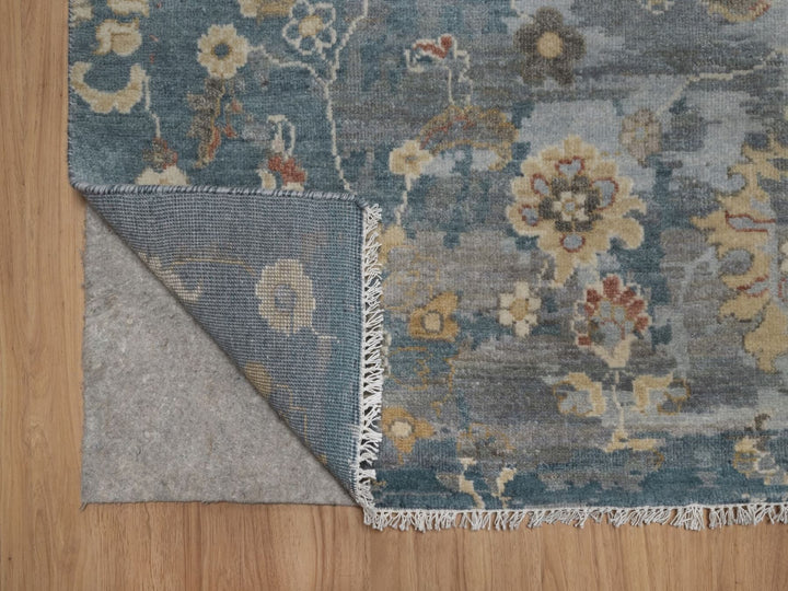 7'11" x 10'2" New Hand Knotted Grey Wool Rectangle Oriental Rug - MOA10292364