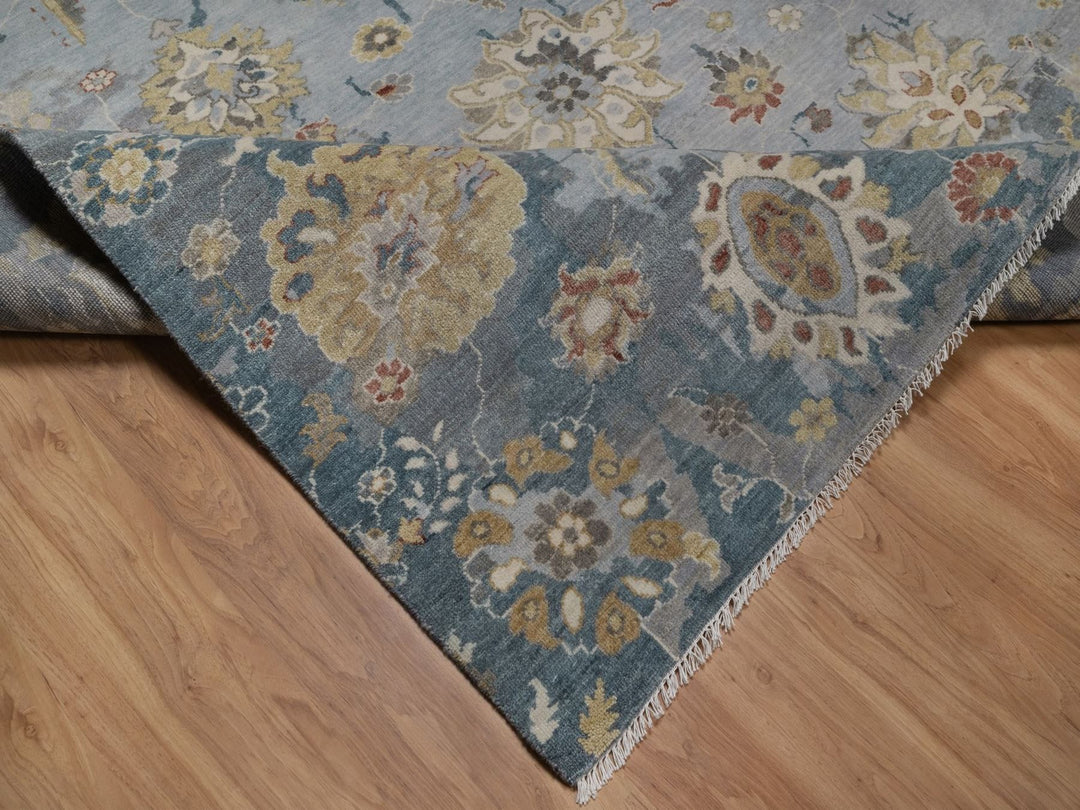 7'11" x 10'2" New Hand Knotted Grey Wool Rectangle Oriental Rug - MOA10292364