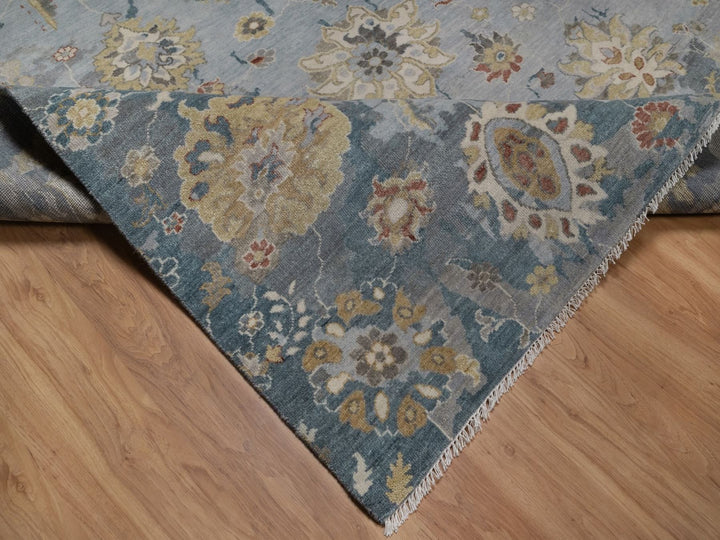 7'11" x 10'2" New Hand Knotted Grey Wool Rectangle Oriental Rug - MOA10292364