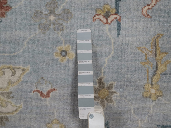 7'11" x 10'2" New Hand Knotted Grey Wool Rectangle Oriental Rug - MOA10292364