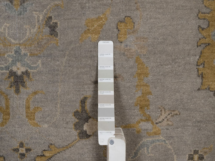 8'10" x 11'10" New Hand Knotted Grey Wool Rectangle Oriental Rug - MOA10292365