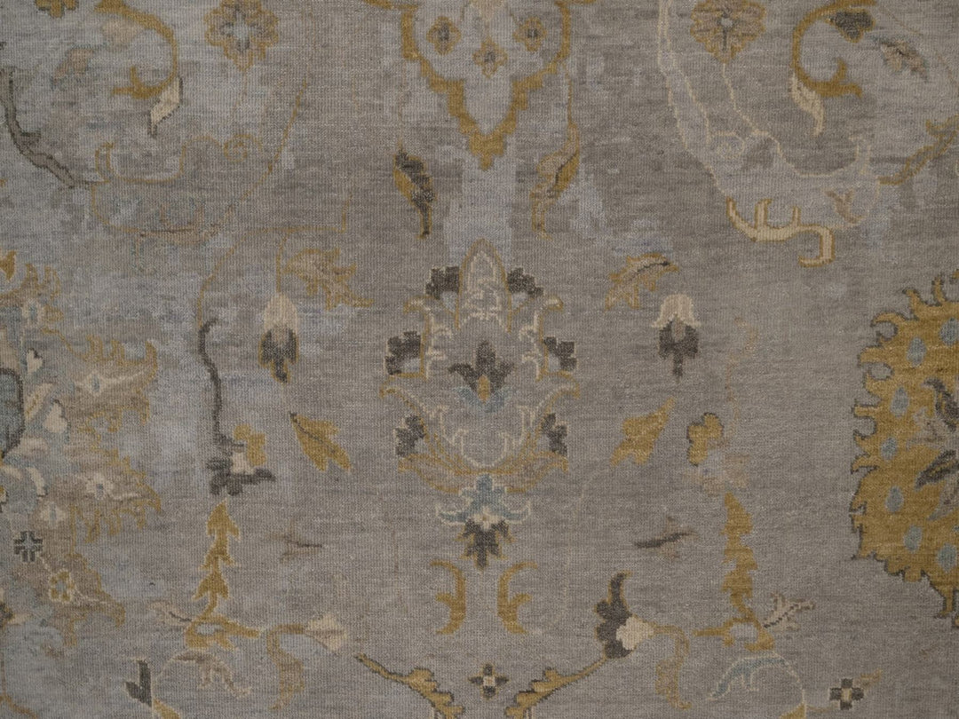 8'10" x 11'10" New Hand Knotted Grey Wool Rectangle Oriental Rug - MOA10292365