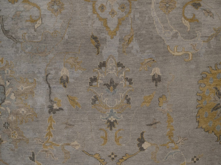 8'10" x 11'10" New Hand Knotted Grey Wool Rectangle Oriental Rug - MOA10292365