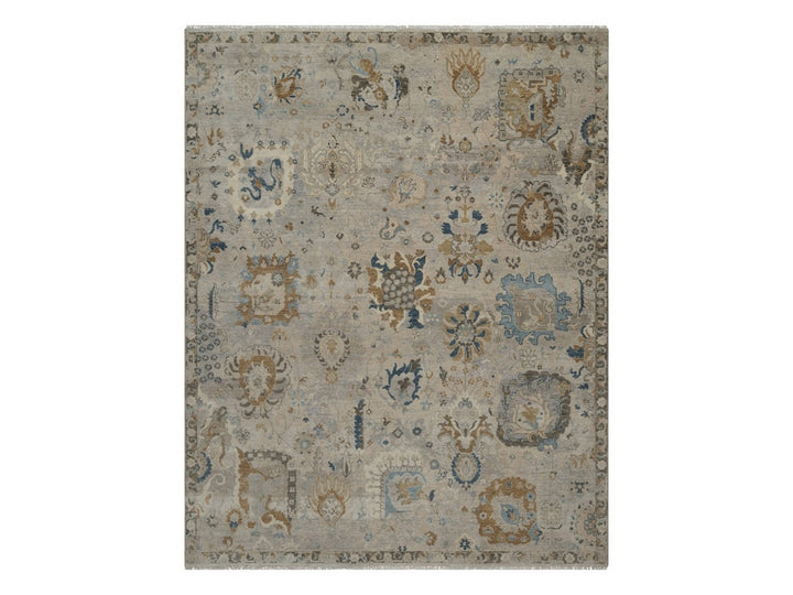 7'11" x 10'0" New Hand Knotted Ivory Wool Rectangle Oriental Rug - MOA10292366