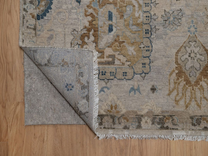 7'11" x 10'0" New Hand Knotted Ivory Wool Rectangle Oriental Rug - MOA10292366