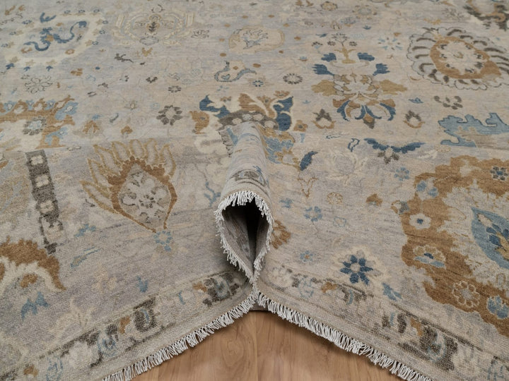 7'11" x 10'0" New Hand Knotted Ivory Wool Rectangle Oriental Rug - MOA10292366