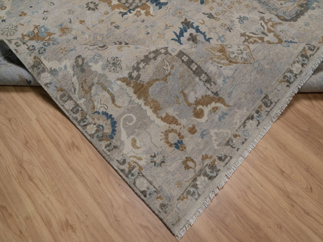 7'11" x 10'0" New Hand Knotted Ivory Wool Rectangle Oriental Rug - MOA10292366