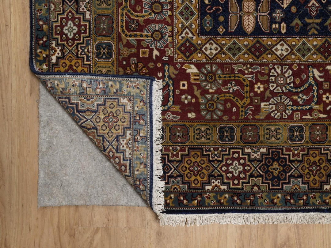 7'11" x 9'6" New Hand Knotted Red Wool Rectangle Oriental Rug - MOA10292367