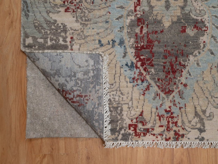 8'0" x 10'2" New Hand Knotted Ivory Wool Rectangle Oriental Rug - MOA10292369