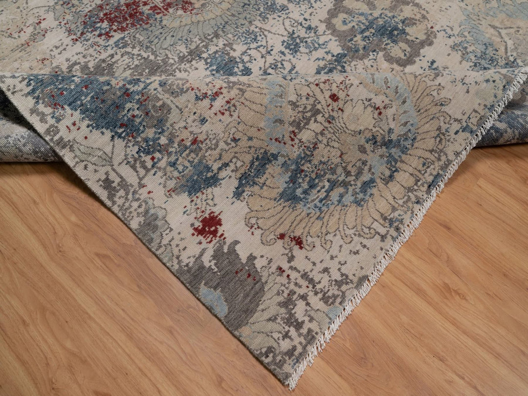 8'0" x 10'2" New Hand Knotted Ivory Wool Rectangle Oriental Rug - MOA10292369