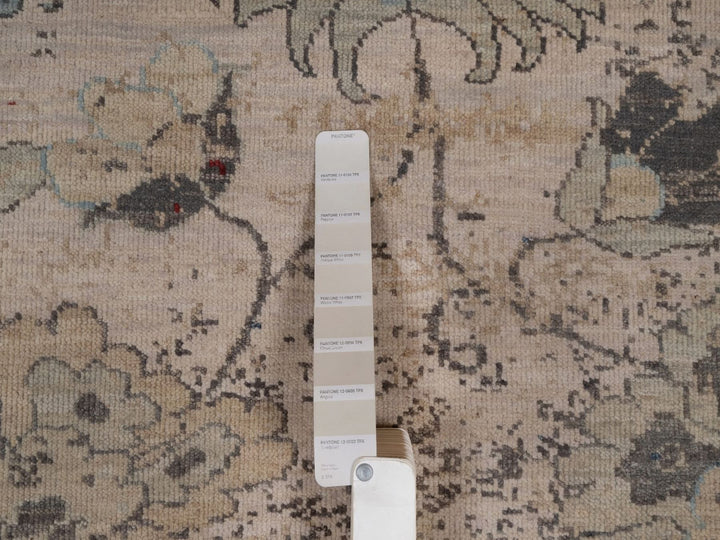 8'0" x 10'2" New Hand Knotted Ivory Wool Rectangle Oriental Rug - MOA10292369