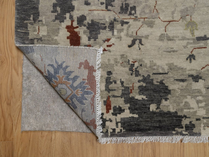 7'10" x 10'1" New Hand Knotted Ivory Wool Rectangle Oriental Rug - MOA10292371