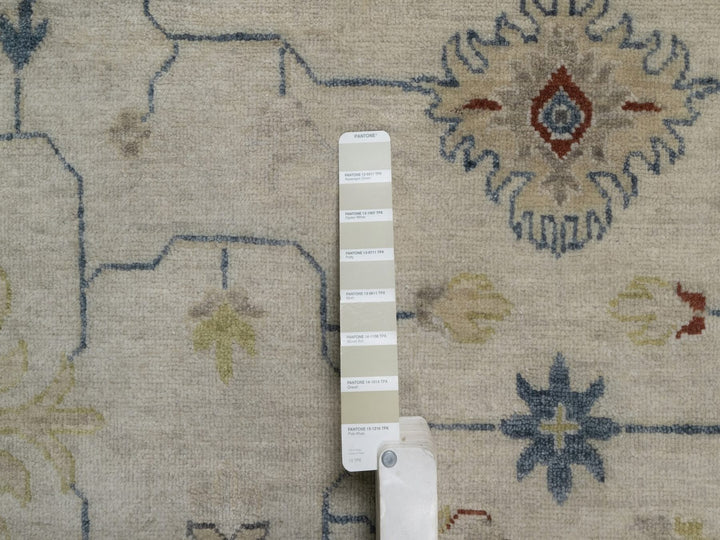 7'10" x 10'1" New Hand Knotted Ivory Wool Rectangle Oriental Rug - MOA10292371