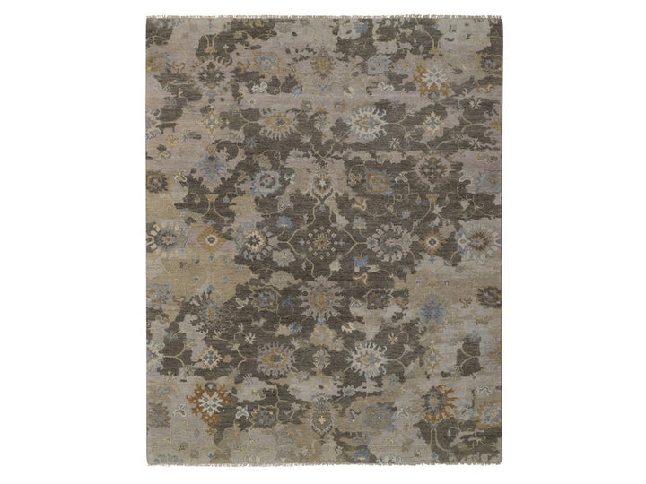 8'0" x 10'1" New Hand Knotted Brown Wool Rectangle Oriental Rug - MOA10292372