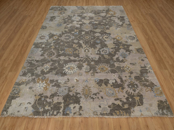 8'0" x 10'1" New Hand Knotted Brown Wool Rectangle Oriental Rug - MOA10292372