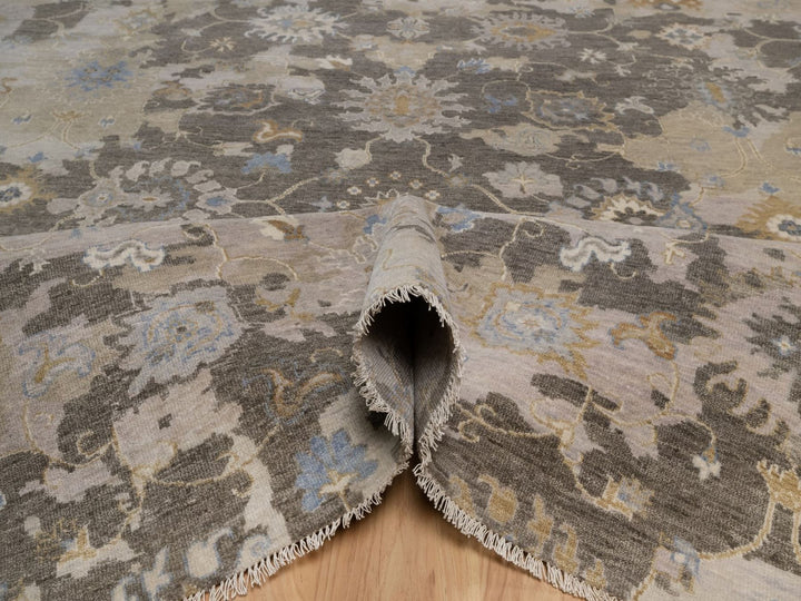 8'0" x 10'1" New Hand Knotted Brown Wool Rectangle Oriental Rug - MOA10292372