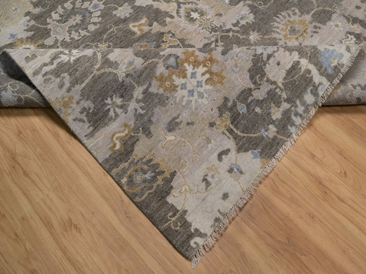 8'0" x 10'1" New Hand Knotted Brown Wool Rectangle Oriental Rug - MOA10292372