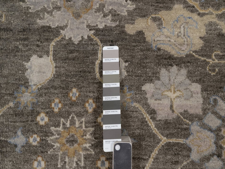 8'0" x 10'1" New Hand Knotted Brown Wool Rectangle Oriental Rug - MOA10292372