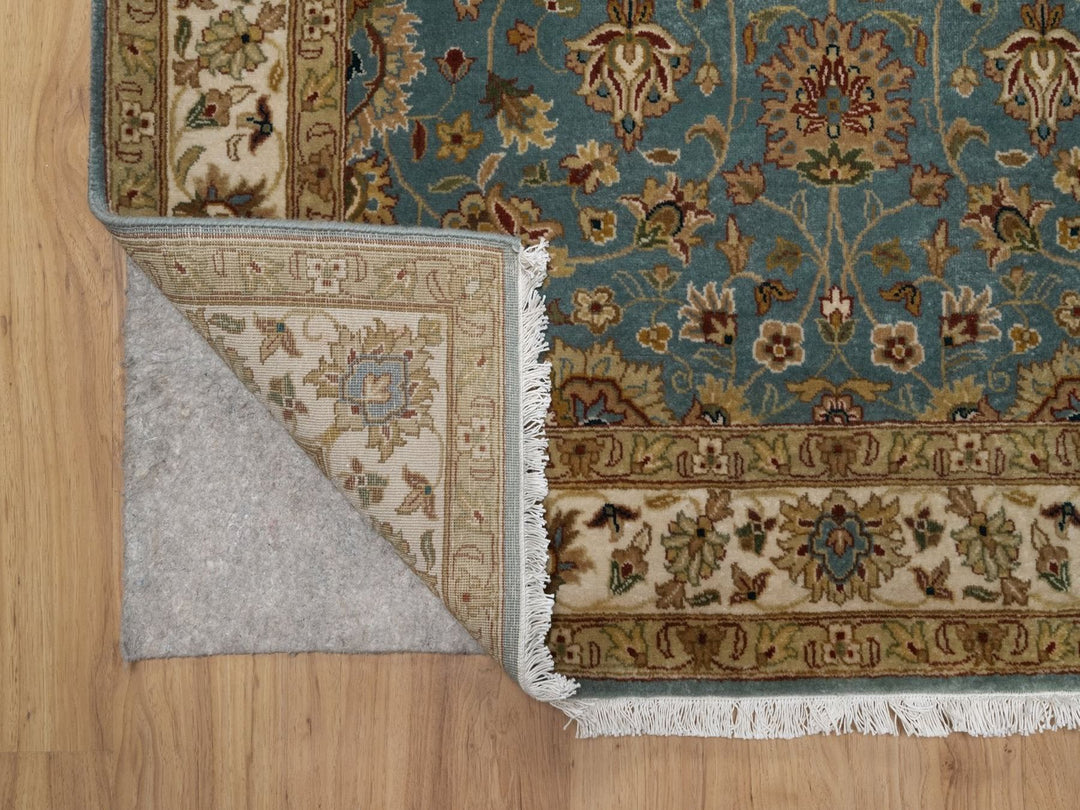 4'2" x 5'10" New Hand Knotted Blue Wool Rectangle Oriental Rug - MOA10292373