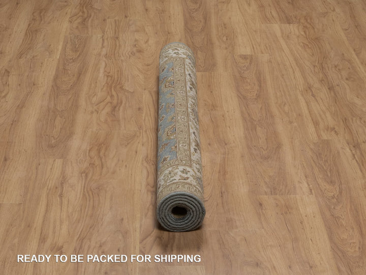 4'2" x 5'10" New Hand Knotted Blue Wool Rectangle Oriental Rug - MOA10292373