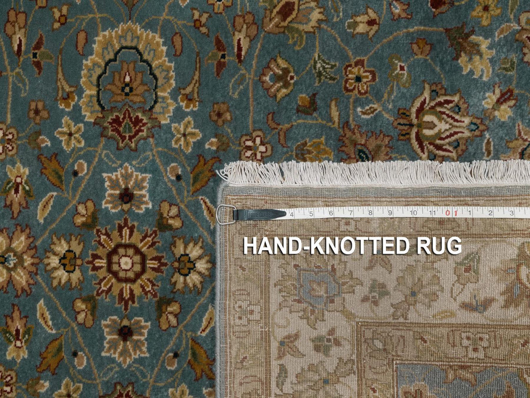 4'2" x 5'10" New Hand Knotted Blue Wool Rectangle Oriental Rug - MOA10292373