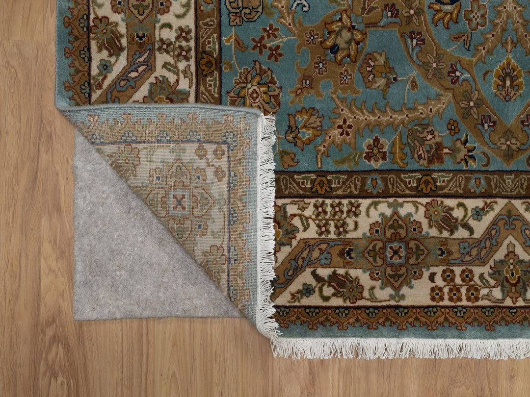 5'1" x 7'6" New Hand Knotted Blue Wool Rectangle Oriental Rug - MOA10292374