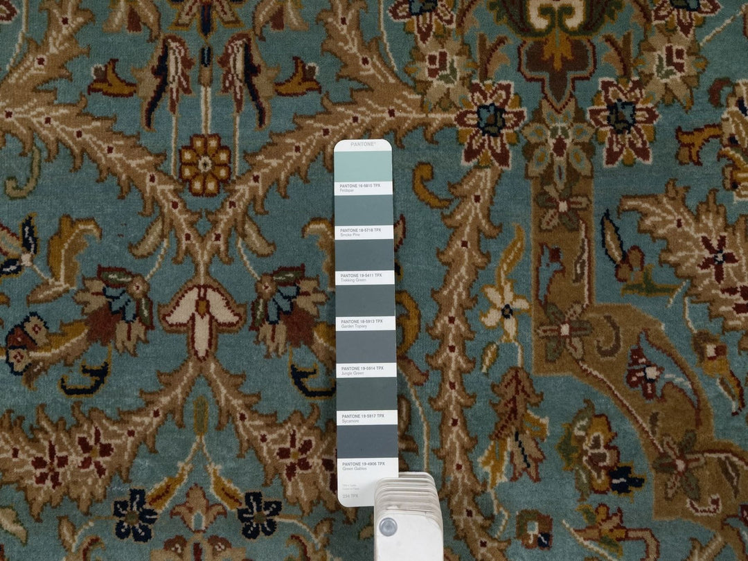 5'1" x 7'6" New Hand Knotted Blue Wool Rectangle Oriental Rug - MOA10292374