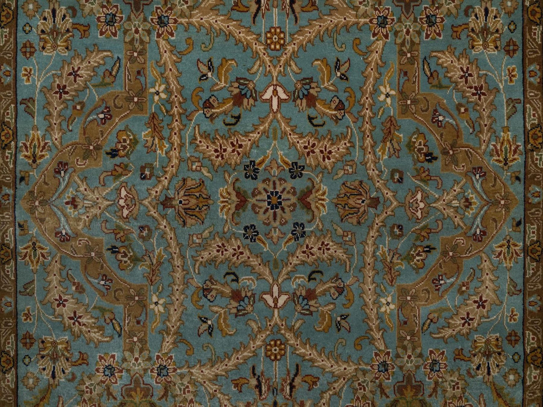 5'1" x 7'6" New Hand Knotted Blue Wool Rectangle Oriental Rug - MOA10292374