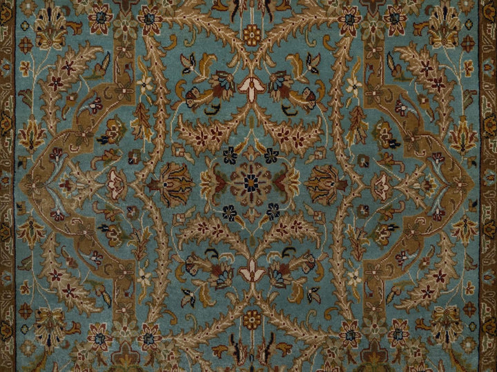 5'1" x 7'6" New Hand Knotted Blue Wool Rectangle Oriental Rug - MOA10292374