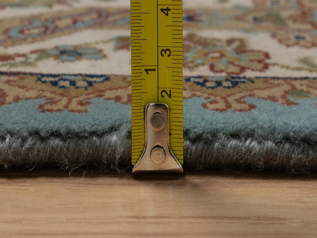 5'1" x 7'6" New Hand Knotted Blue Wool Rectangle Oriental Rug - MOA10292374