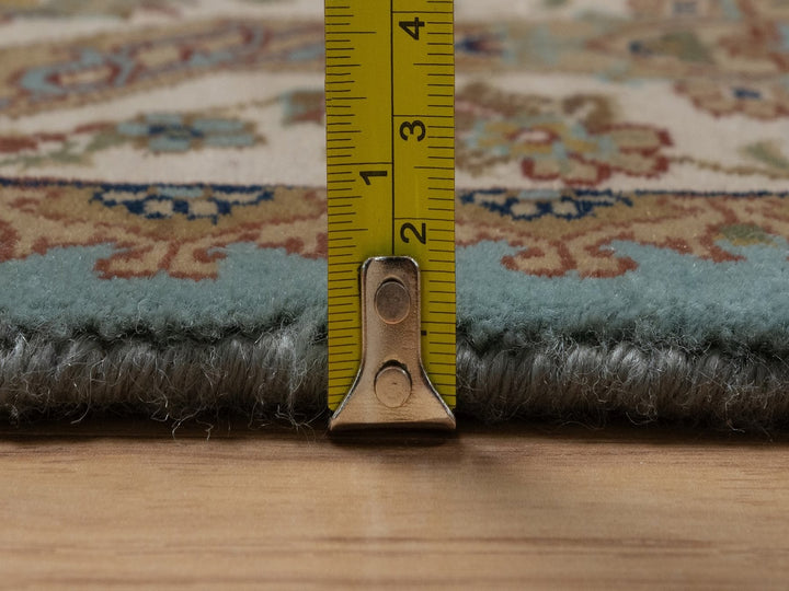 5'1" x 7'6" New Hand Knotted Blue Wool Rectangle Oriental Rug - MOA10292374