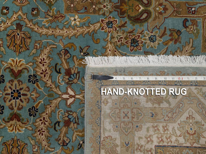 5'1" x 7'6" New Hand Knotted Blue Wool Rectangle Oriental Rug - MOA10292374