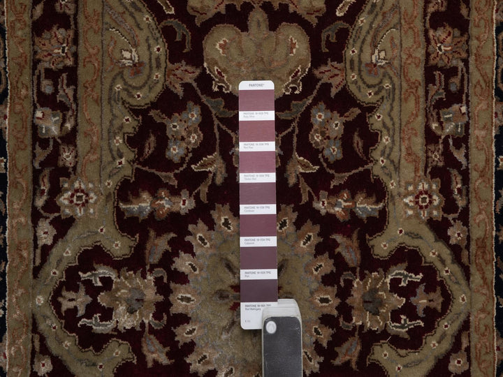 2'8" x 13'2" New Hand Knotted Red Wool & Silk Runner Oriental Rug - MOA10292375