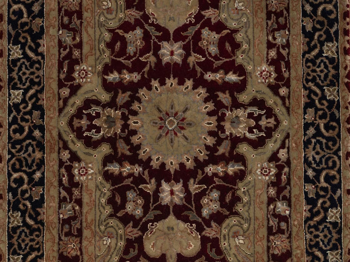 2'8" x 13'2" New Hand Knotted Red Wool & Silk Runner Oriental Rug - MOA10292375