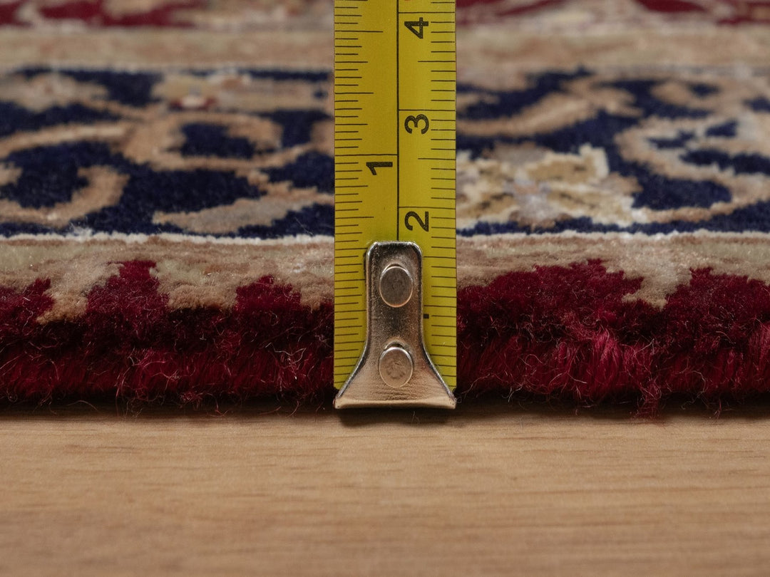 2'8" x 13'2" New Hand Knotted Red Wool & Silk Runner Oriental Rug - MOA10292375