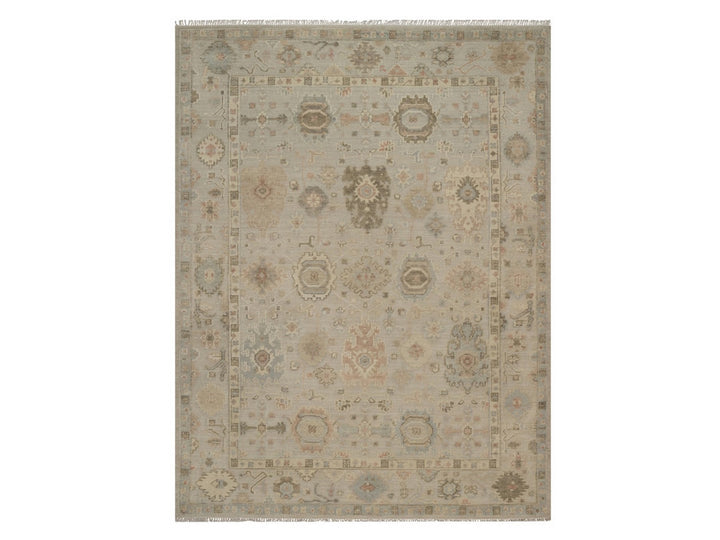 9'3" x 12'1" New Hand Knotted Brown Wool Rectangle Oriental Rug - MOA10292377