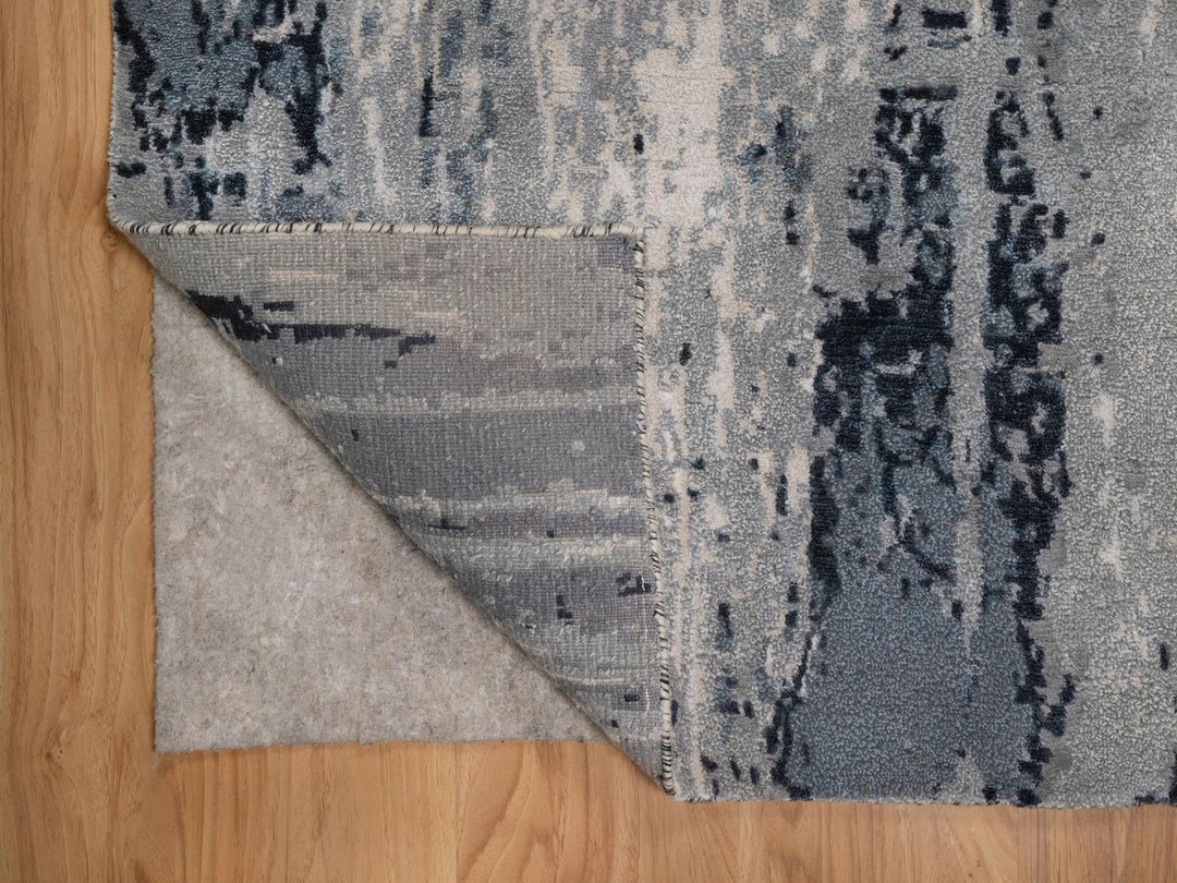 2'5" x 21'8" New Hand Knotted Ivory Wool & Silk Runner Oriental Rug - MOA10292379