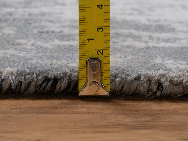 2'5" x 21'8" New Hand Knotted Ivory Wool & Silk Runner Oriental Rug - MOA10292379