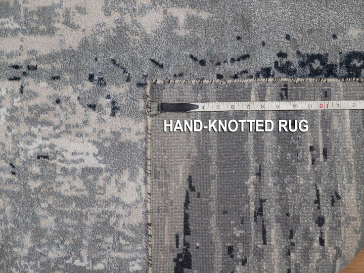 2'5" x 21'8" New Hand Knotted Ivory Wool & Silk Runner Oriental Rug - MOA10292379