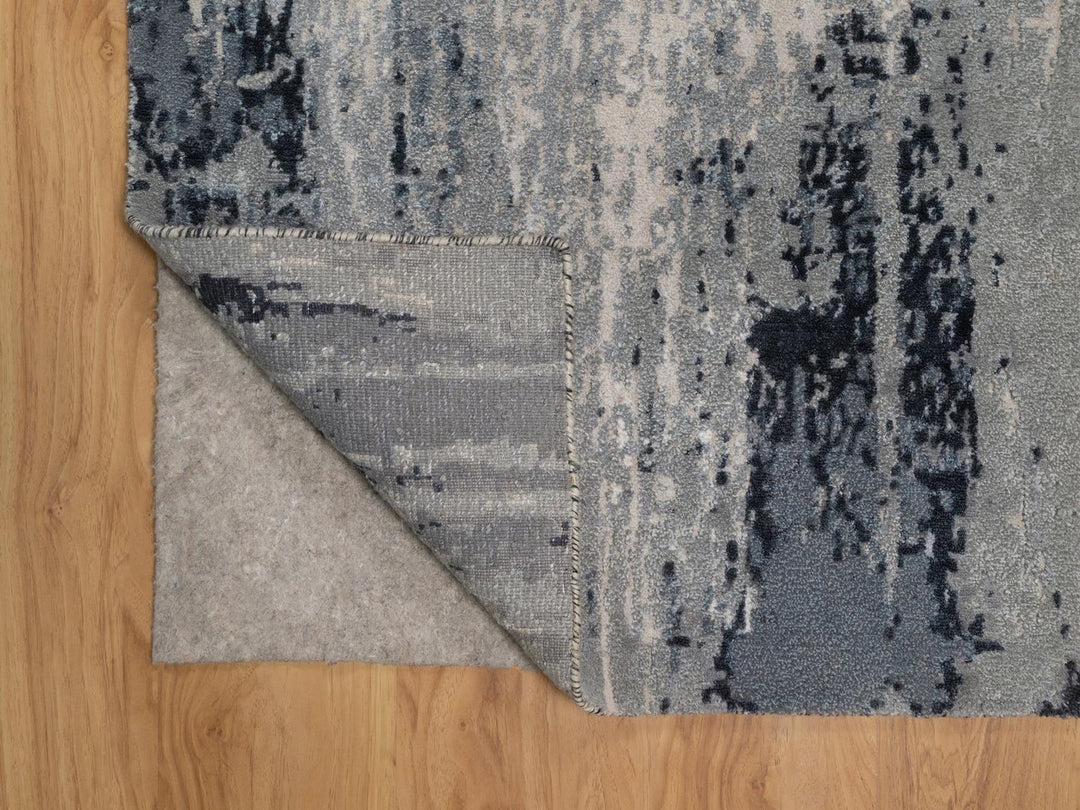 2'5" x 19'9" New Hand Knotted Ivory Wool & Silk Runner Oriental Rug - MOA10292380