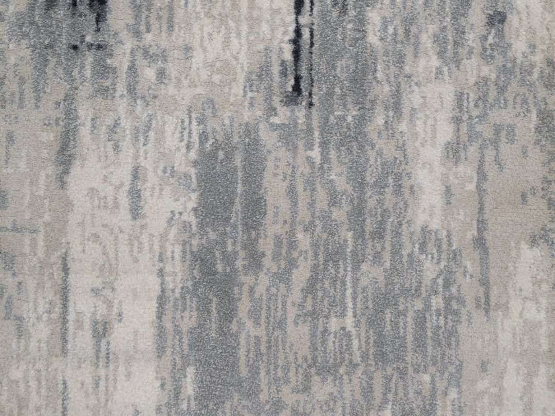 2'6" x 11'10" New Hand Knotted Grey Wool & Silk Runner Oriental Rug - MOA10292381