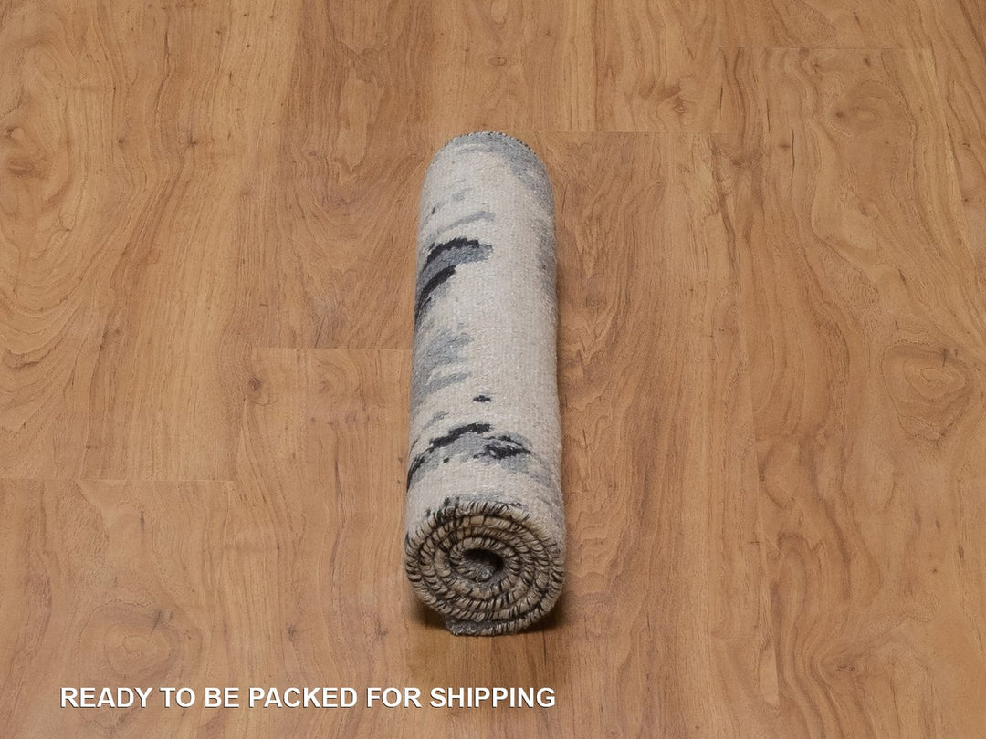 2'0" x 3'0" New Hand Knotted Ivory Wool & Silk Rectangle Oriental Rug - MOA10292382