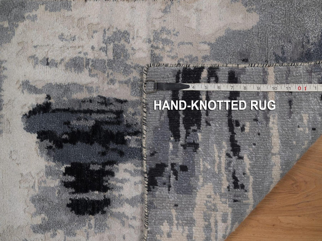 2'0" x 3'0" New Hand Knotted Ivory Wool & Silk Rectangle Oriental Rug - MOA10292382