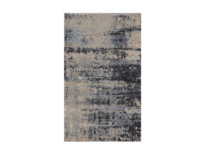 3'0" x 4'11" New Hand Knotted Grey Wool & Silk Rectangle Oriental Rug - MOA10292383