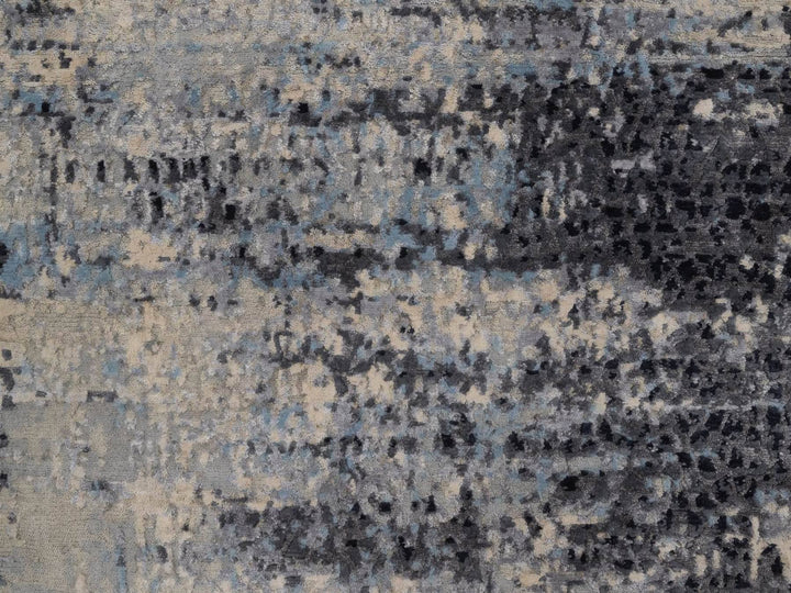 3'0" x 4'11" New Hand Knotted Grey Wool & Silk Rectangle Oriental Rug - MOA10292383