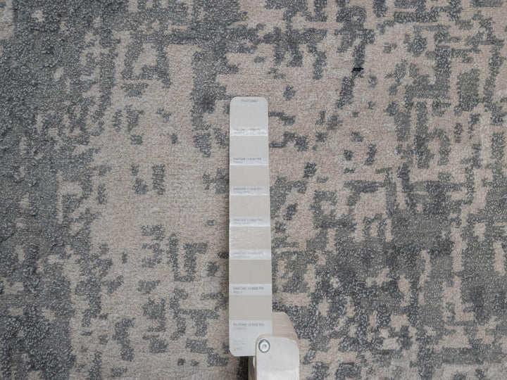 9'0" x 12'0" New Hand Knotted Ivory Wool & Silk Rectangle Oriental Rug - MOA10292388