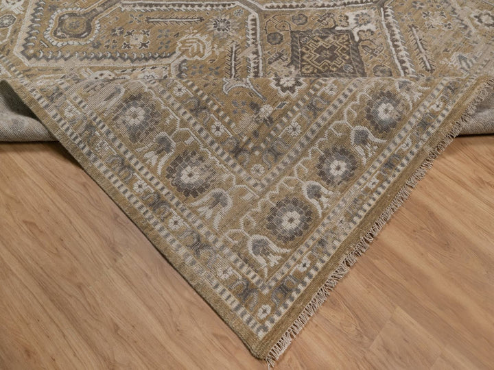 9'0" x 12'2" New Hand Knotted Brown Wool Rectangle Oriental Rug - MOA10292389