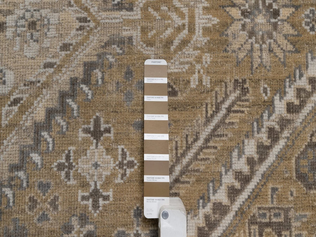 9'0" x 12'2" New Hand Knotted Brown Wool Rectangle Oriental Rug - MOA10292389