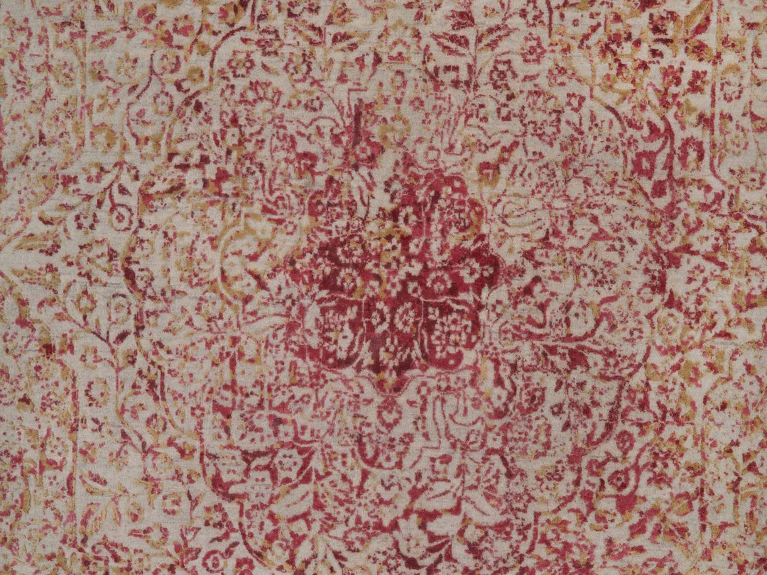 7'11" x 9'10" New Hand Knotted Pink Wool & Silk Rectangle Oriental Rug - MOA10292390